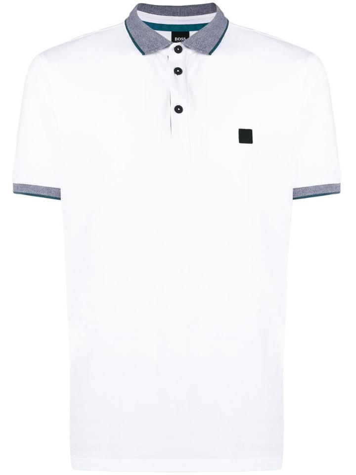 Boss Hugo Boss Contrast Trim Polo Shirt - White
