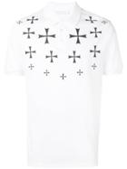 Neil Barrett Cross Print Polo Shirt - White