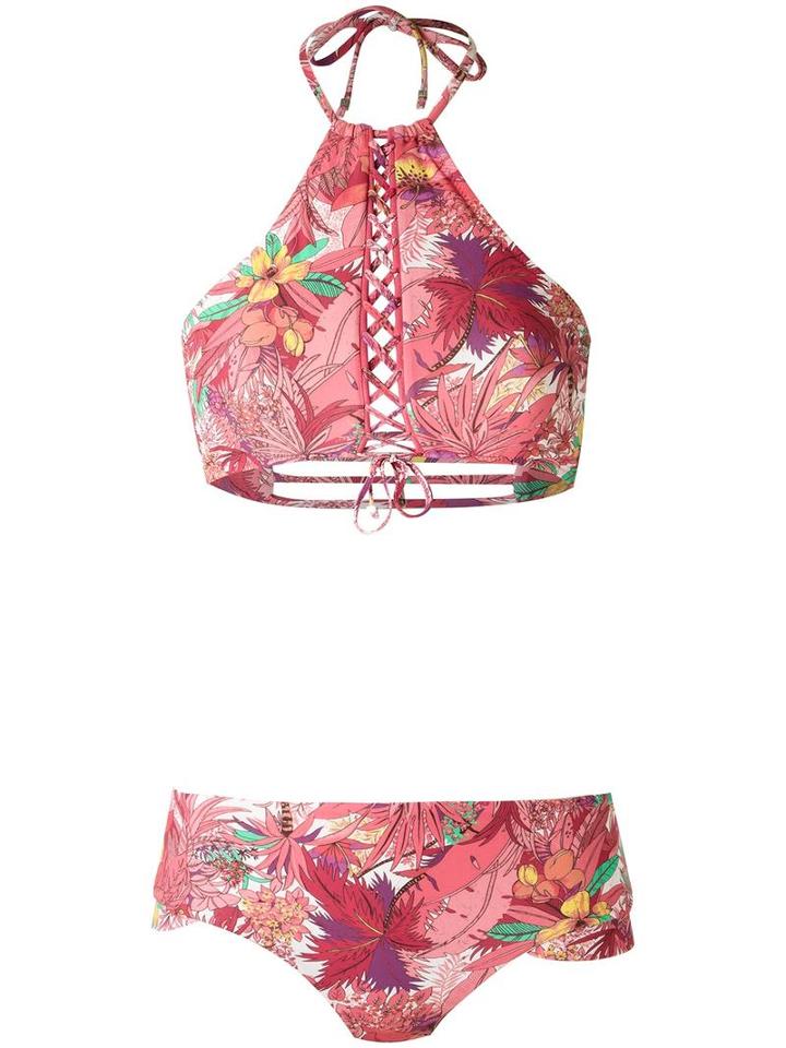 Amir Slama 'top' Bikini Set, Women's, Size: G, Pink/purple, Elastodiene
