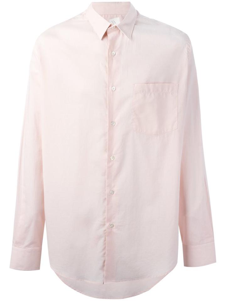 Ami Alexandre Mattiussi Large Classic Shirt, Men's, Size: 38, Pink/purple, Cotton