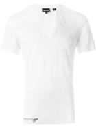 Just Cavalli V-neck Zip Detail T-shirt, Men's, Size: Xl, White, Modal/cotton