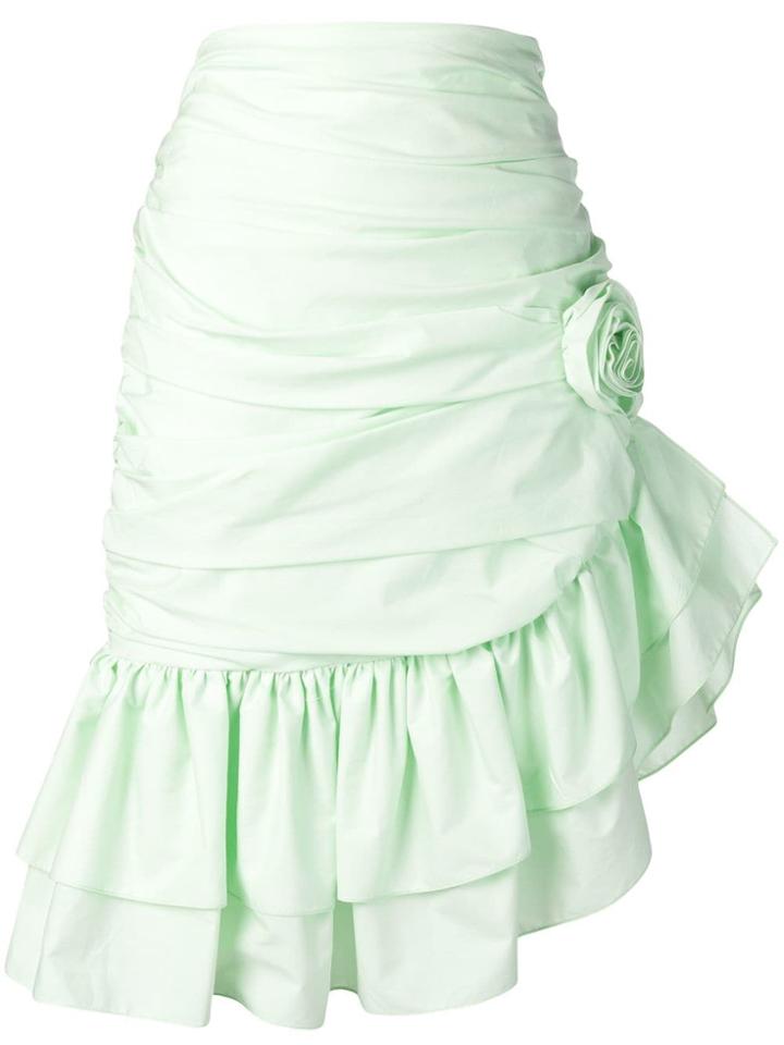 Vivetta Asymmetric Ruffle Skirt - Green