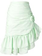 Vivetta Asymmetric Ruffle Skirt - Green