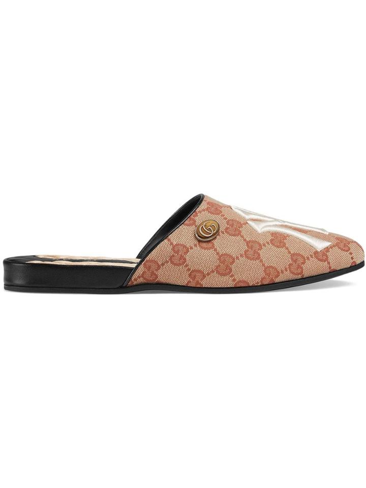 Gucci Slipper In Tessuto Original Gg Con Patch Ny Yankees&trade; - Neutrals