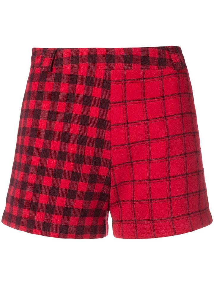Versace Vintage 1990 Check Shorts - Red