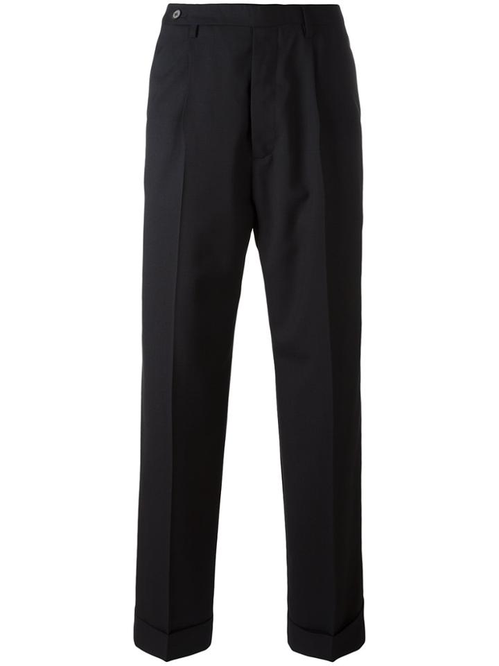 Maison Margiela Straight Leg Turn Up Trousers - Blue
