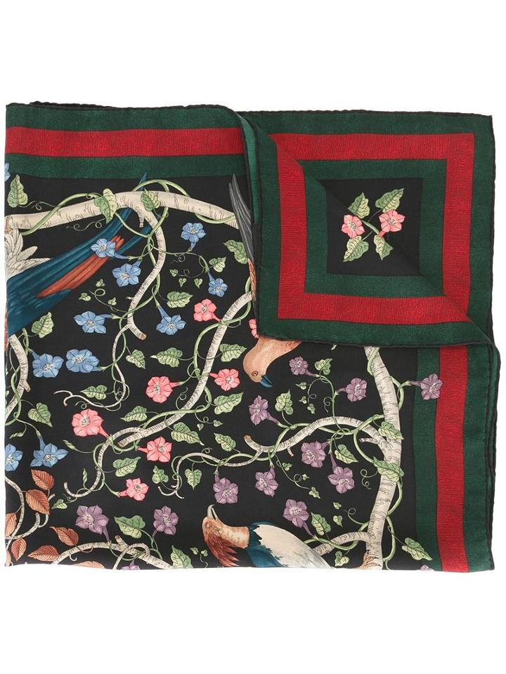 Gucci Rapaci Print Scarf, Black, Silk