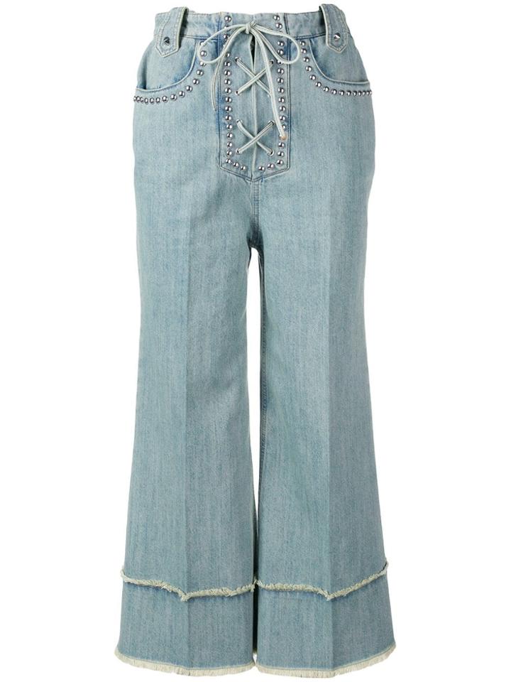 Miu Miu Lace-up Jeans - Blue