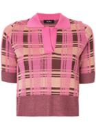 Goen.j Daria Check-printed Knit Top - Multicolour