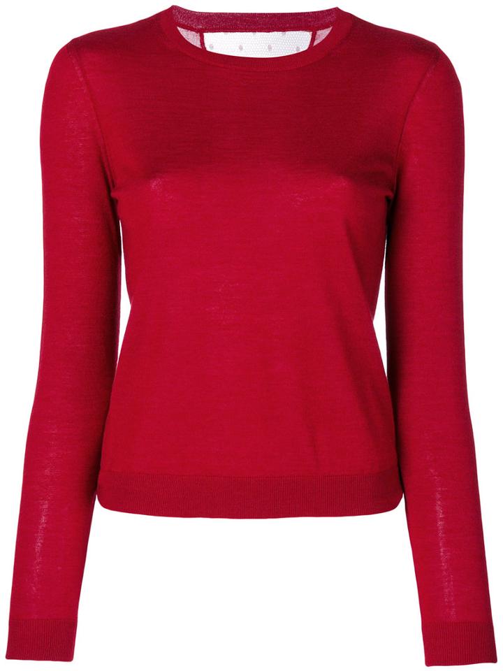 Red Valentino - Slim-fit Crew Neck Jumper - Women - Silk/polyamide/cashmere - Xs, Silk/polyamide/cashmere