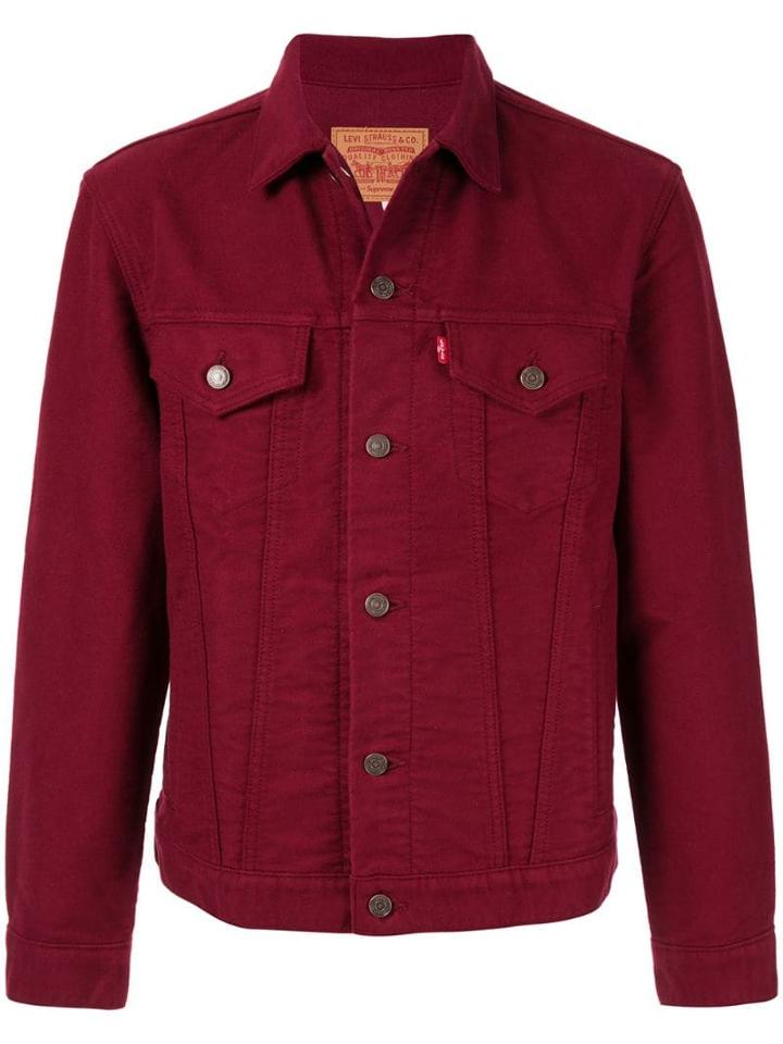 Supreme Moleskin Trucker Jacket - Red
