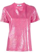 Msgm Holographic Effect T-shirt - Pink
