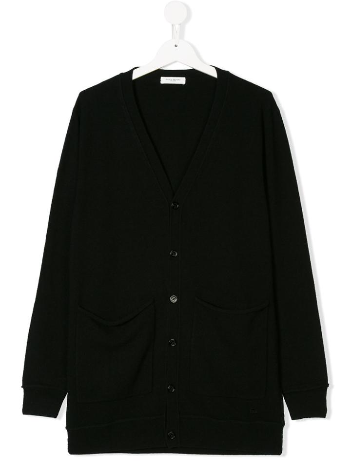Paolo Pecora Kids Teen V-neck Cardigan - Black