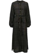 Uma Wang Long Check Pattern Dress - Brown