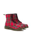 Dr. Martens Kids Tartan Lace-up Boots - Red