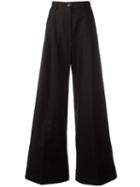 Dries Van Noten Wide Leg Trousers, Women's, Size: 38, Black, Cotton/linen/flax