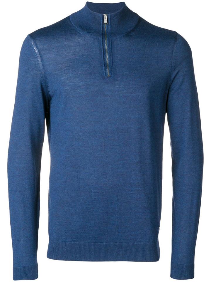 Boss Hugo Boss Turtle-neck Fitted Sweater - Blue