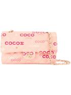 Chanel Vintage Printed Logo Shoulder Bag - Pink & Purple