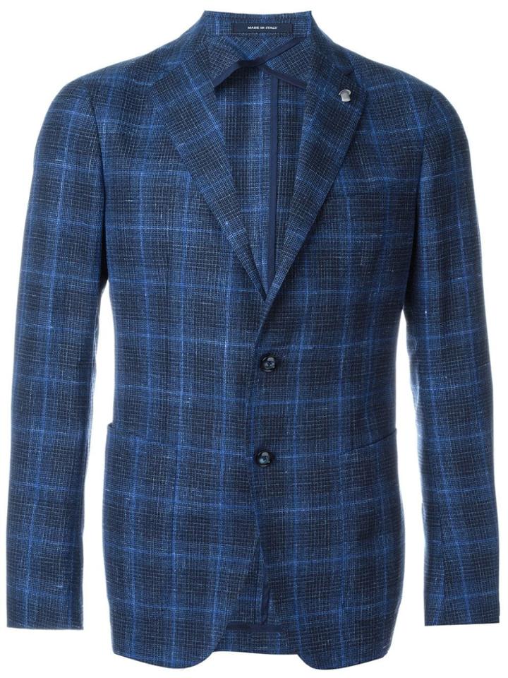 Tagliatore Prince Of Wales Check Blazer - Blue