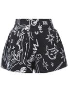 The Elder Statesman Printed Shorts - Black