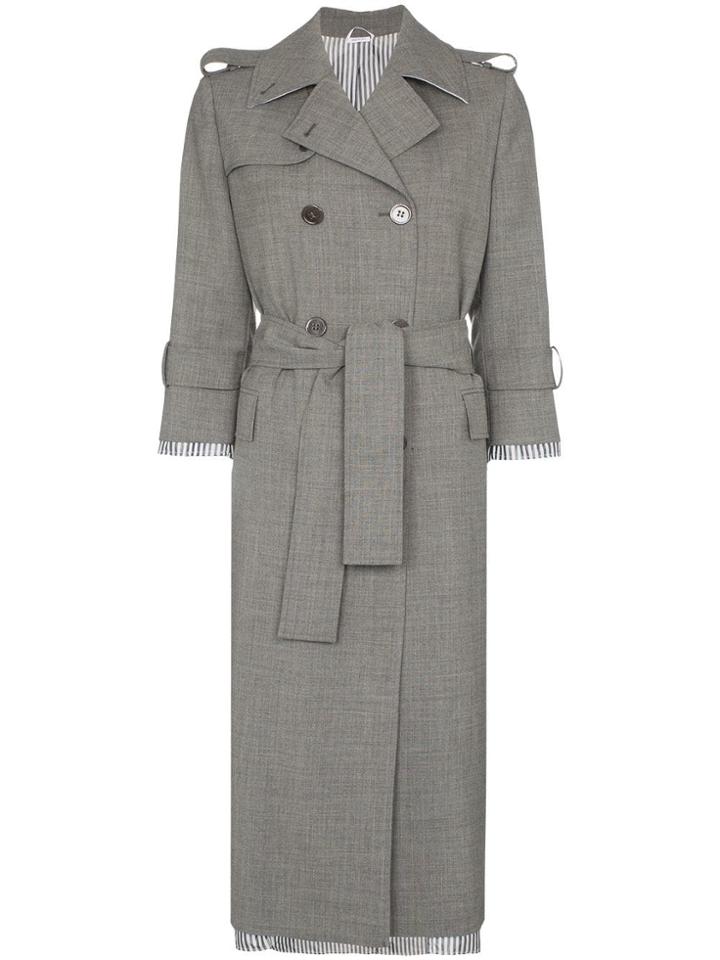Thom Browne Double-breasted Trench Coat - Grey