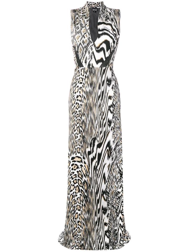 Just Cavalli Animal Print Maxi Dress - White