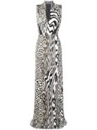 Just Cavalli Animal Print Maxi Dress - White