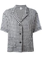 Aspesi Checked Shortsleeved Shirt, Women's, Size: 42, Black, Cotton
