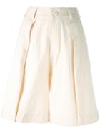 Toogood - Front Pleat Shorts - Women - Cotton - 0, White, Cotton