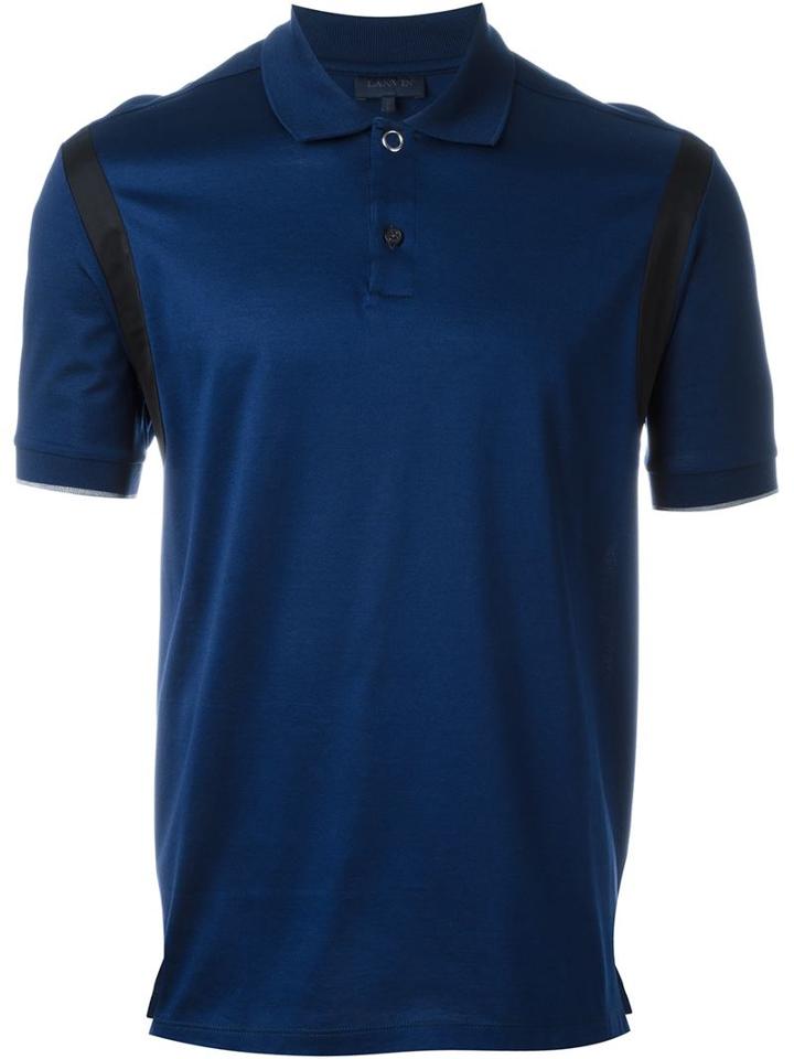 Lanvin Classic Polo Shirt, Men's, Size: L, Blue, Cotton/spandex/elastane/viscose