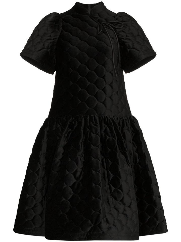 Shushu/tong Quilted Velvet Mini Dress - Black