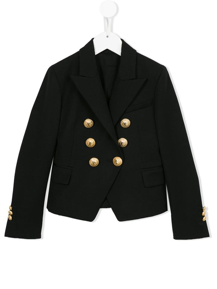 Balmain Kids Military Blazer, Boy's, Size: 8 Yrs, Black