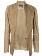 Andrea Ya Aqov Open Jacket, Men's, Size: Xxl, Brown, Cotton/linen/flax