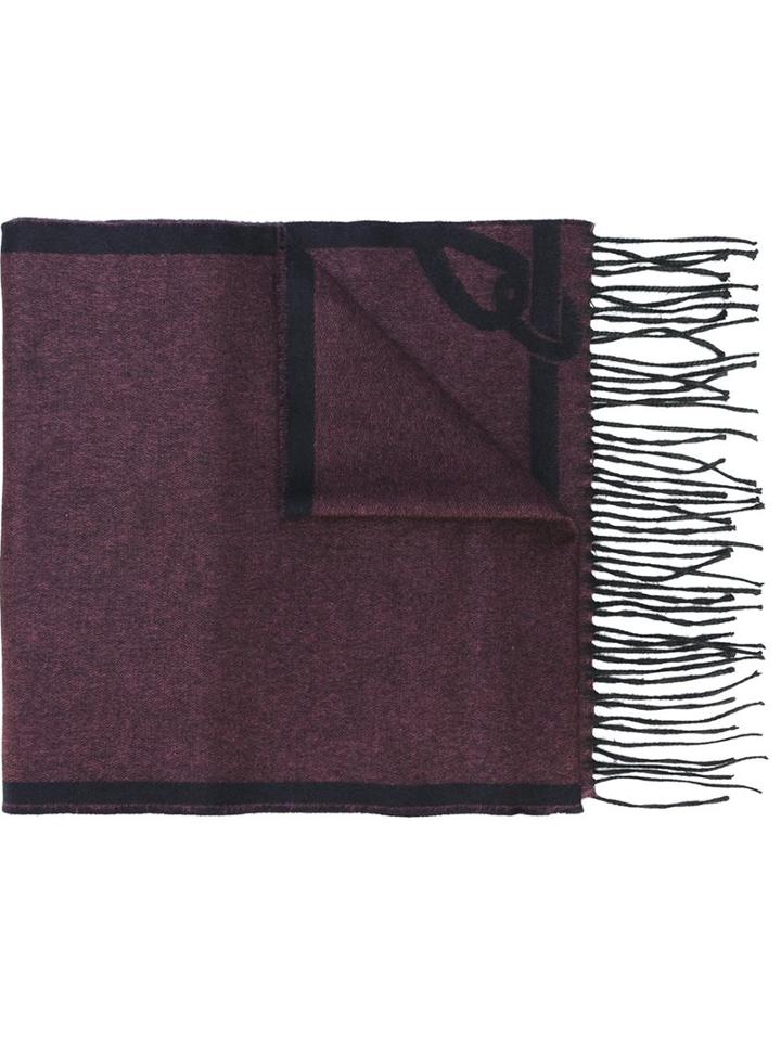 Brioni Fringed Scarf, Men's, Pink/purple, Silk/cashmere