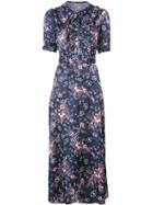 Jill Stuart Frilled Floral Shirt Dress - Blue