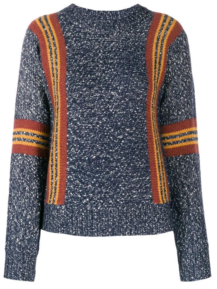 See By Chloé Striped Detail Crewneck Sweater - Blue