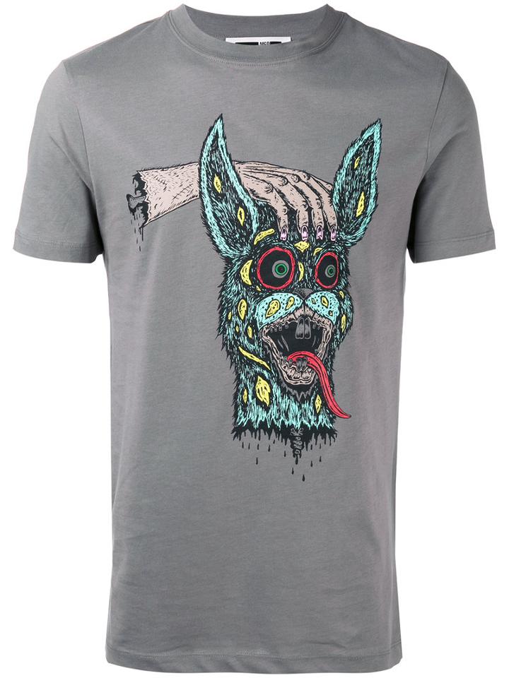 Mcq Alexander Mcqueen Bunny Head T-shirt, Men's, Size: Xl, Grey, Cotton