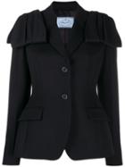 Prada Flap Detail Blazer Jacket - Black