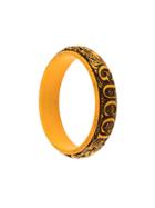 Gucci Logo Carved Bangle - Orange