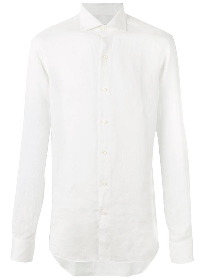 Alessandro Gherardi - Spread Collar Shirt - Men - Linen/flax - 38, White, Linen/flax