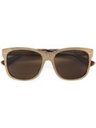 Gucci Eyewear Square Frame Rhinestone Sunglasses - Brown