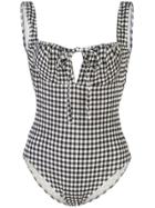 Solid & Striped The Ellery Gingham Swimsuit - Black