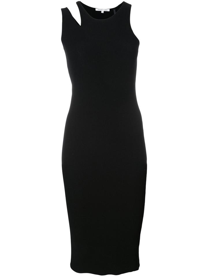 Helmut Lang - Ribbed Cut-out Dress - Women - Viscose/polyester - S, Black, Viscose/polyester