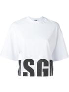 Msgm - Logo Print T-shirt - Women - Cotton - Xs, White, Cotton