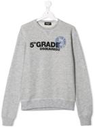 Dsquared2 Kids '5th Grade' Printed Sweatshirt - Grey
