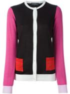 Salvatore Ferragamo Colour Block Cardigan, Women's, Size: Medium, Black, Silk/cashmere/virgin Wool