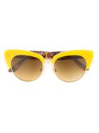 Dolce & Gabbana Cat Eye Frame Sunglasses, Women's, Yellow/orange, Acetate