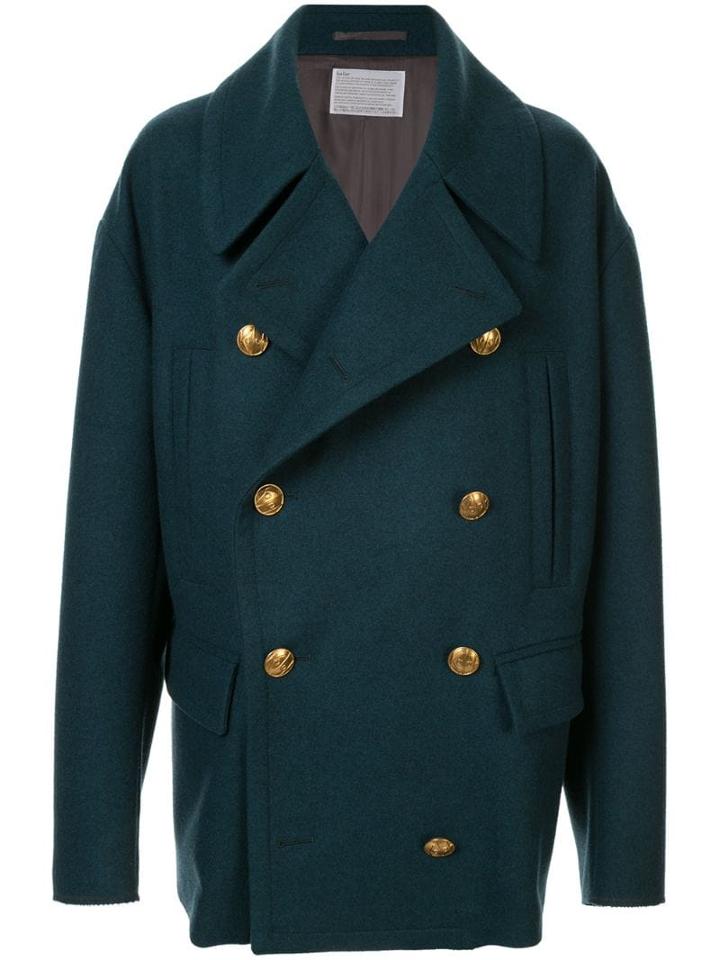 Kolor Double-breasted Fitted Coat - Green