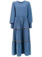 Olympiah 'inca Pompom' Midi Dress - Blue