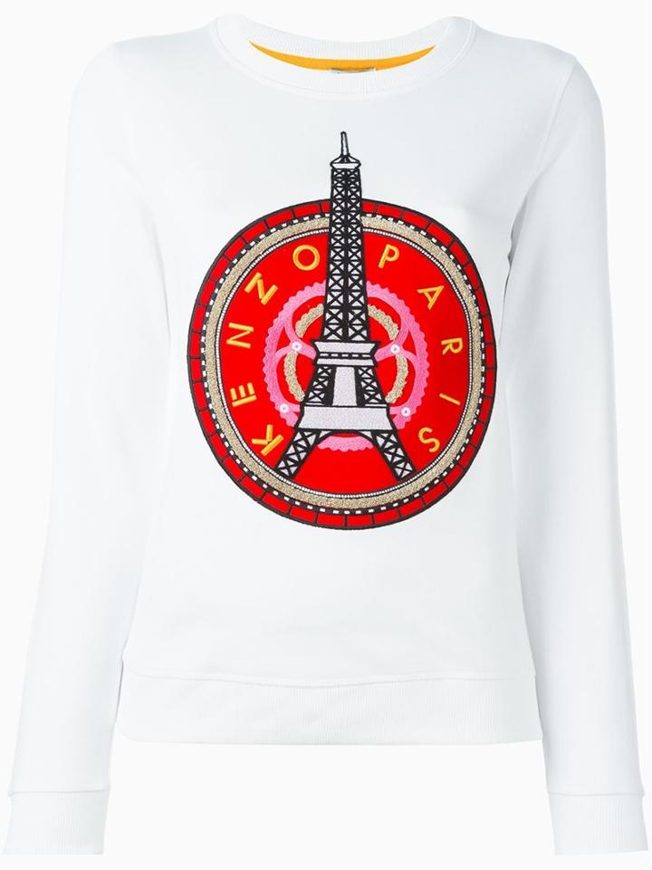Kenzo 'eiffel Tower' Sweatshirt, Women's, Size: Xs, White, Cotton
